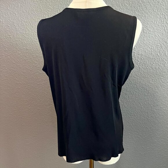 Exclusively MISOOK Petite Basic Black Knit Tank Top Camisole Closet Staple - M - Picture 3 of 4